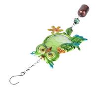 Owl Wind Chime Pendant with Glass Painted Metal Bell Hanging Ornament