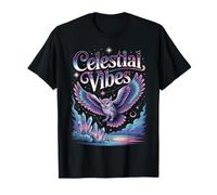 Owl Wings Crystals Moon Celestial Vibes Healing Witchy T-Shirt