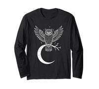 Owl Wisdom of The Night Flapping Wings Branch Long Sleeve T-Shirt