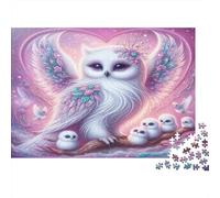 Owl with Babies Jigsaw Puzzle Angel Owl Family 1000 Pieces 100% Recycled Board for Teens 12-18 Impossible Hard Diffcult Challenging 52x38cm/1000pcs
