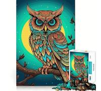 Owl with Colorful Flowers Jigsaw Puzzles for Adults1000 Pieces Mind Puzzle Cozy Relax Image Assembly (50x75cm)