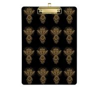 Owl with Dream Cather Seamless Plastic Clipboard A4 Letter Size PVC Writing Board with Low Profile Gold Metal Clip Hardboard for School, Office 12.5x9 Inch