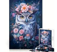 Owl with Floral Crown Jigsaw Puzzle for Adults 1000 Pieces Boost Recall Leisure Fun Accurate Edge Lovely Present (38x52cm)