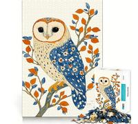 Owl with Floral Pattern Jigsaw Puzzle for Teenagers 1000 Pieces Intellect Toy Calm Escape Quality Cut Seasonal Gift (50x75cm)