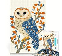 Owl with Floral Pattern Jigsaw Puzzles 1000 Piece for Teenagers Reason Skill Toy Serene Time Exact Cut Amazing Present (38x26cm)