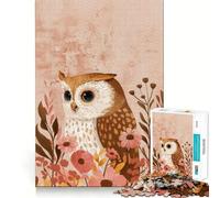 Owl with Flowers Illustration Jigsaw Puzzles for Adults1000 Pieces Mind Puzzle Cozy Relax Image Assembly (38x52cm)
