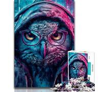 Owl with Headphones 1000 Piece Jigsaw Puzzles for Teenagers Gifts,family Fun Games Is Ideal As A Gift for The Whole Family (38x26cm)
