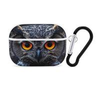 Owl with Orange Eyes Personalized Wireless Bluetooth Earphone Protective Case Cover Compatible with Airpods Pro