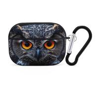 Owl with Orange Eyes Personalized Wireless Bluetooth Earphone Protective Case Cover Compatible with Airpods Pro
