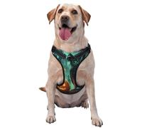 Owl With Orange Pumpkin No Pull Dog Harness Adjustable Reflective Oxford Easy Control Medium Large Dog Harness