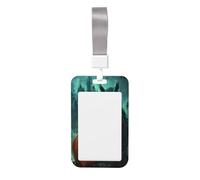 Owl with Orange Pumpkin Sliding Id Badge Holder Hard Plastic Work Card Case Name Tag Protector for Nurses Office