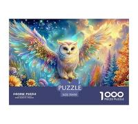 Owl with Rainbow Wings in A Glowing Forest 1000 Piece Jigsaw Puzzle Owl Recycled Cardboard, Brainteasing Game 70x50cm/1000pcs