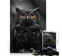 Owl with Striking Orange Eyes Jigsaw Puzzles for Adults 1000 Piece Mind Puzzle Slow Enjoy Image Assembly Perfect Present (50x75cm)