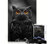 Owl with Striking Orange Eyes Jigsaw Puzzles for Teenagers 1000 Pieces Reason Skill Toy Soothing Play Exact Cut Santa Wish Gift (38x52cm)