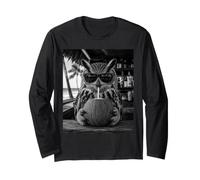 Owl with Sunglasses and Coconut Drink Long Sleeve T-Shirt