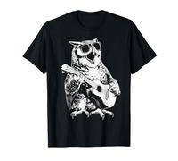 Owl with Sunglasses Animal Guitar Player Funny Guitarist T-Shirt