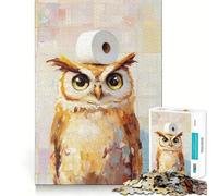 Owl with Toilet Paper Jigsaw Puzzles1000 Pieces Mind Skill Toy Soothing Play Precision Cut Art Collection Piece (50x75cm)