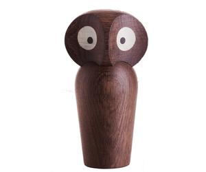 Owl Wooden figure smoked large Architectmade - 5700010900363