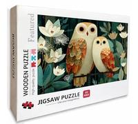 Owl Wooden Jigsaw Puzzles 30x20in, Flower Jigsaw Puzzles 1000 Pieces for Adults with Box, Educational Challenging Game, Back Lettering Easy to Distinguish, Summer Gifts, Beautiful Decoration, 6-2123