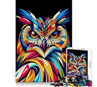 Owl Wpap Colorful Pop Art Jigsaw Puzzles for Adults1000 Pieces Strong Logic Toy Tension Relief Clear Edge Premium Gift (50x75cm)