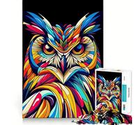 Owl Wpap Colorful Pop Art Jigsaw Puzzles for Teenagers 1000 Pieces Reason Skill Toy Soothing Play Exact Cut Santa Wish Gift (38x26cm)