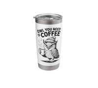 Owl You Need is Coffee Funny Bird Pun Grumpy Morning Vintage Stainless Steel Insulated Tumbler