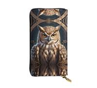 Owl Zipper leather wallet, 7.5 * 4.1 inch long clutch bag, multiple compartments and large capacity, a good gift for friends