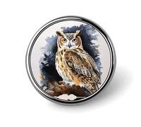 Owl2 Badges Pin, Personalized Exquisite Round Badge, 1 Inch Button Pins for Women And Men, Decorative Metal Round Brooch for Clothing, Backpacks, And Hats