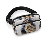 Owl2 Full Printed Fanny Pack,Zipper Belt Bag Cute Crossbody Bag Hip Bum Bag with Adjustable Strap