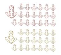 OWLFAVO 40pcs Anchor Shape Paper Clips with Clear Box, Rose Gold and Yellow Gold, Funny Cute Paperclips Bookmarks Planner Clips for Fun Office Supplies School Gifts Wedding Decoration
