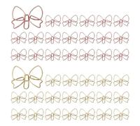OWLFAVO Bowknot Shape 40pcs Paper Clips with Clear Box, Rose Gold and Yellow Gold, Funny Cute Paperclips Bookmarks Planner Clips for Fun Office Supplies School Gifts Wedding Decoration