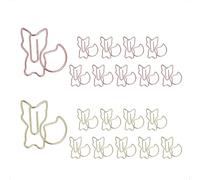 OWLFAVO Fox Shape 30pcs Paper Clips with Clear Box, Rose Gold and Yellow Gold, Funny Cute Paperclips Bookmarks Planner Clips for Fun Office Supplies School Gifts Wedding Decoration