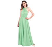 OwlFay Women Elegant Bridesmaid Wrap Evening Party Dress Convertible Multi Way Prom Dress Transformer Wedding Formal Cocktail Dress Long Maxi Dresses Ball Gown Light Green XL