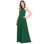 OwlFay Women Elegant Bridesmaid Wrap Evening Party Dress Convertible Multi Way Prom Dress Transformer Wedding Formal Cocktail Dress Long Maxi Dresses Ball Gown Deep Green XL