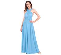 OwlFay Women Elegant Bridesmaid Wrap Evening Party Dress Convertible Multi Way Prom Dress Transformer Wedding Formal Cocktail Dress Long Maxi Dresses Ball Gown Light Blue XL