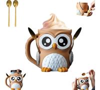 Owlfonso The Owl Ice Pint Holder, Ice Cream Pint Holder with Handle and Two Spoon, Reusable Ice Cream Containers, Popsicle Holders, Beer Can Holder, Owl Christmas Ornaments, Owl Gifts for Women