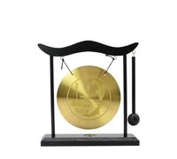 Owlgift Chinese Zen Feng Shui Gong Décor - Copper Gong with Wooden Stand ｜ 7.9-Inch Spiritual Ornament for Home, Meditation & Energy Clearing