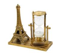 Owlgift Eiffel Tower Hourglass Décor - Approx. 40 Second Mini Sand Timer with Vintage Paris Landmark Design, Plastic and Glass Desktop Ornament for Home and Office Décor