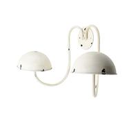 Owlgift Modern Metal Wall Mounted Entryway Retail Hat Rack/Wig Display Stand w/ 2 Circular Hat Hooks, White