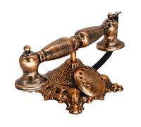 Owlgift Vintage Decorative Telephone Model - 9.5" Antique Style Bronze Iron Phone Figurine - Non-Functional Retro Tabletop Ornament for Home, Office, and Photography Props - Victorian Décor Accents