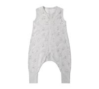 Owlivia 1.0 Tog 100% Organic Cotton Baby Sleeping Bag with Feet Toddler Sleeping Bags with Legs Sleeveless Wearable Blanket for All- Season Comfort（Grey Rabbit, 80cm/2Y）