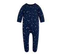 Owlivia Organic Cotton Baby Boy Girl Zip Front Sleep 'N Play, Footed Sleeper, Long Sleeve Pyjamas(0-3Months, Starry Sky)