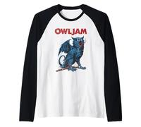 OWLJAM Monstrous Chained Owl Creature Dark Fantasy Art Raglan Baseball Tee