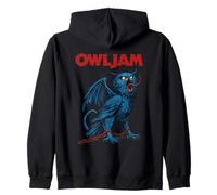 OWLJAM Monstrous Chained Owl Creature Dark Fantasy Art Zip Hoodie