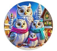 OwlJigsaw Puzzles 1000 Pieces for Adults Kids Round CozyCreative Challenge Puzzle Toy1000pcs (67.5x67.5cm)