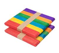 OWLKELA 100PCS 4.5inch Lolly Sticks, Coloured Lollipop Sticks, Craft Stick for Home and School, Popsicle Stick for Arts and Handwork, Classroom Art Supplies