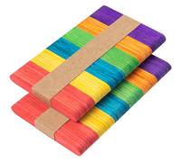 OWLKELA 100PCS Mini 2.5inch Lolly Sticks, Coloured Lollipop Sticks, Craft Stick for Home and School, Popsicle Stick for Arts and Handwork, Classroom Art Supplies