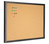 OWLKELA 60 x 40cm Cork Board, Bulletin Board, Black Framed Corkboard, Black Oak Frame Corkboard, Vision Board and Decorative Hanging Pin Board