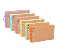 OWLKELA 600Pcs Flash Cards, Index Cards 5 * 3 Inches, 6 Colors, Ruled Revision Cards with Kraft Paper and 6 Binder Rings, Study Cards for Office, School, and Home