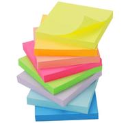 OWLKELA 800pcs Coloured Sticky Notes, 75 x 75mm, 8 Pads of 100 Sheets Self-Stick Notes, Sticky Notes Set for Marking and Highlighting Pages